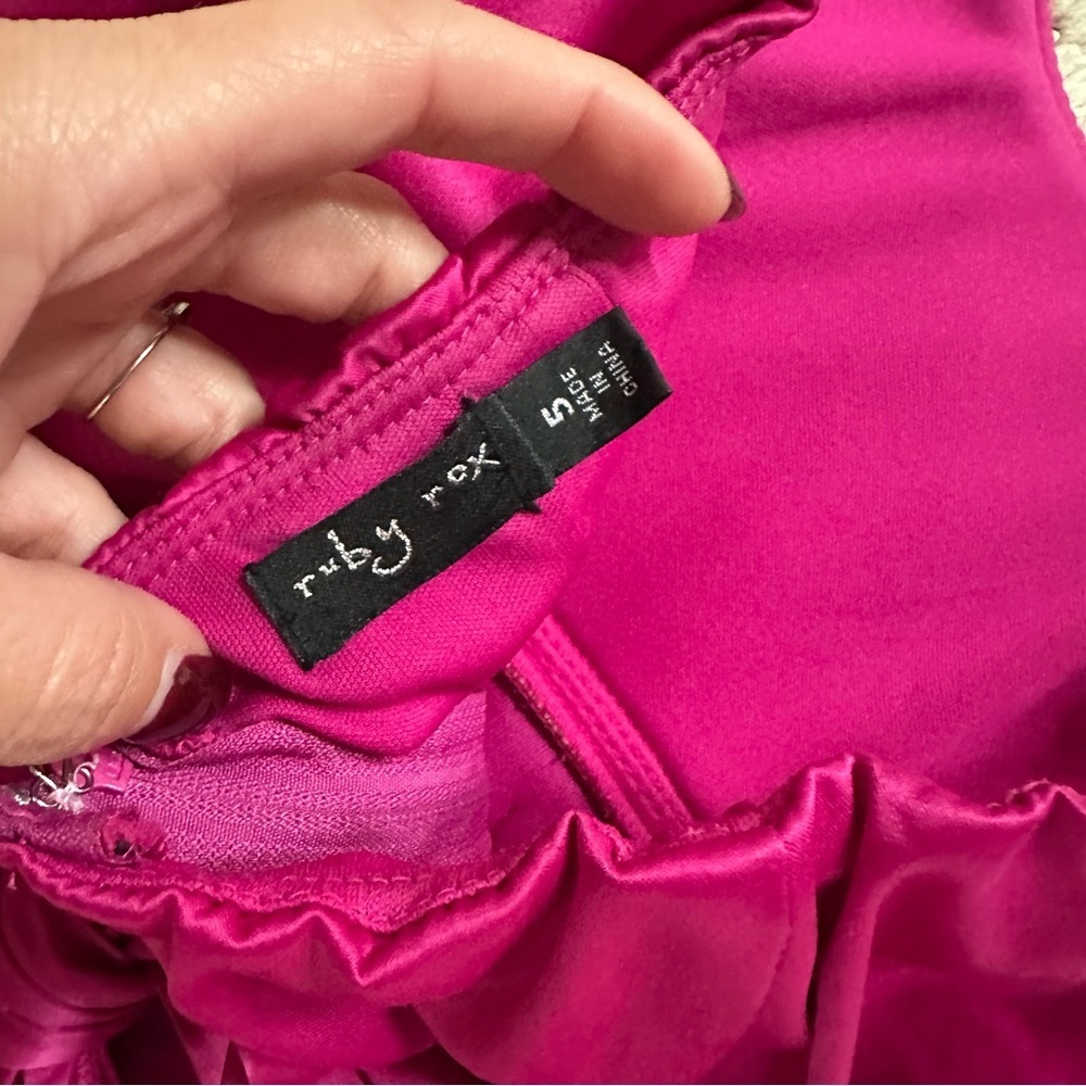 Ruby Rox Vibrant Pink Strapless Dress - Picture 3 of 3